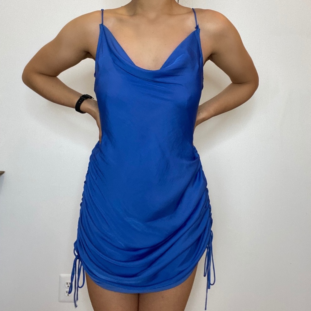 FREE PEOPLE BLUE SLIP DRESS